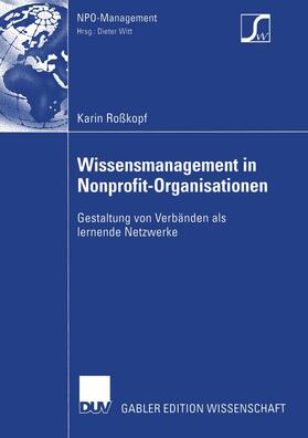 Roßkopf |  Roßkopf, K: Wissensmanagement in Nonprofit-Organisationen | Buch |  Sack Fachmedien