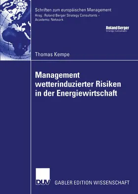 Kempe |  Management wetterinduzierter Risiken in der Energiewirtschaft | Buch |  Sack Fachmedien