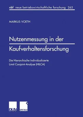 Voeth |  Voeth, M: Nutzenmessung in der Kaufverhaltensforschung | Buch |  Sack Fachmedien