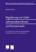 Hecker |  Hecker, R: Regulierung von Unternehmensübernahmen und Konzer | Buch |  Sack Fachmedien