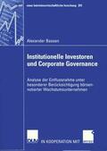 Bassen |  Bassen, A: Institutionelle Investoren und Corporate Governan | Buch |  Sack Fachmedien