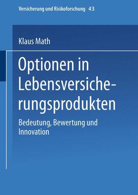 Math |  Math, K: Optionen in Lebensversicherungsprodukten | Buch |  Sack Fachmedien