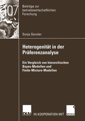 Gensler |  Gensler, S: Heterogenität in der Präferenzanalyse | Buch |  Sack Fachmedien