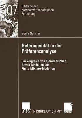 Gensler |  Heterogenität in der Präferenzanalyse | Buch |  Sack Fachmedien