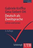Kniffka / Siebert-Ott |  Deutsch als Zweitsprache | Buch |  Sack Fachmedien