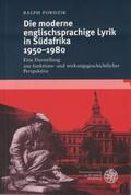 Pordzik |  Die moderne englischsprachige Lyrik in Südafrika 1950-1980 | Buch |  Sack Fachmedien