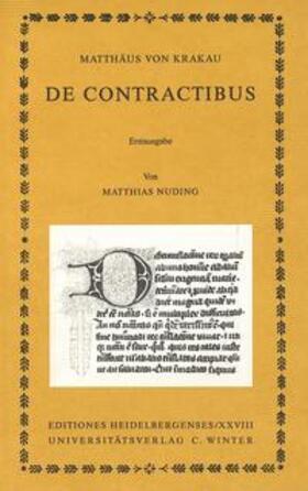 Nuding | Matthäus von Krakau: De contractibus | Buch | 978-3-8253-1095-0 | sack.de