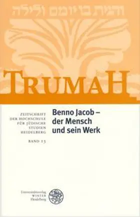 Trumah / Benno Jacob - der Mensch und sein Werk | Buch | 978-3-8253-1561-0 | sack.de