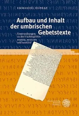 Dupraz |  Aufbau und Inhalt der umbrischen Gebetstexte | Buch |  Sack Fachmedien