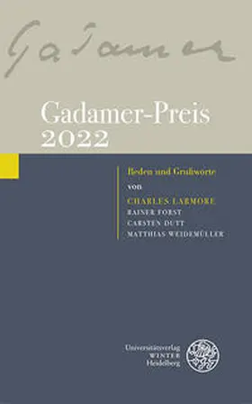 Larmore / Forst / Dutt |  Gadamer-Preis 2022 | Buch |  Sack Fachmedien