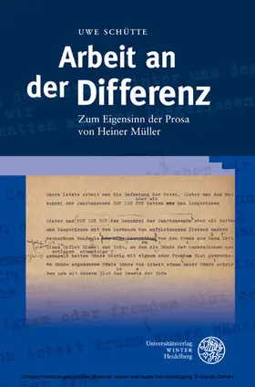 Schütte |  Arbeit an der Differenz | eBook | Sack Fachmedien