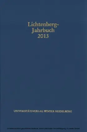 Joost / Moenninghoff / Spieker |  Lichtenberg-Jahrbuch 2013 | eBook | Sack Fachmedien