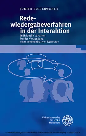 Butterworth |  Redewiedergabeverfahren in der Interaktion | eBook | Sack Fachmedien