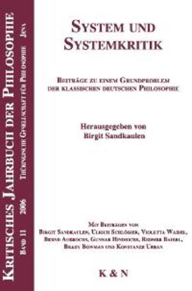 Sandkaulen | System und Systemkritik | Buch | 978-3-8260-3381-0 | sack.de