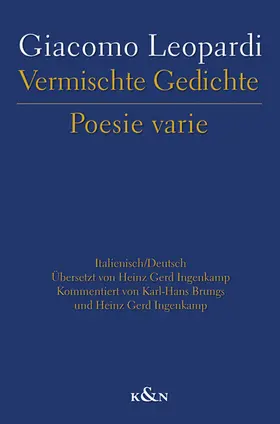 Leopardi |  Vermischte Gedichte Poesie varie | Buch |  Sack Fachmedien
