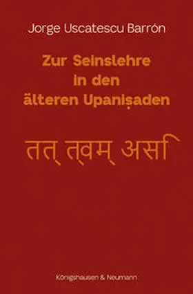 Uscatescu Barrón |  Zur Seinslehre in den älteren Upanisaden | Buch |  Sack Fachmedien