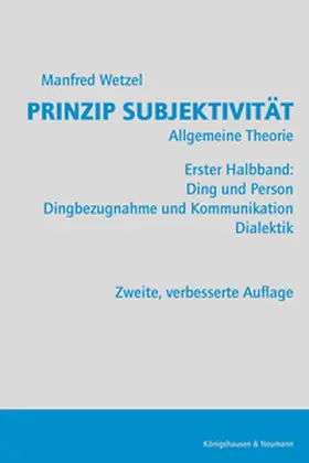 Wetzel |  Prinzip Subjektivität: Allgemeine Theorie | eBook | Sack Fachmedien