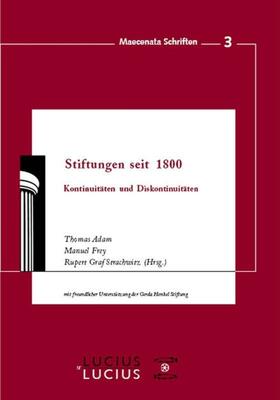 Adam / Strachwitz / Frey |  Stiftungen seit 1800 | Buch |  Sack Fachmedien