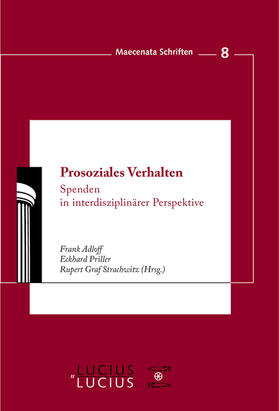 Adloff / Strachwitz / Priller | Prosoziales Verhalten | Buch | 978-3-8282-0507-9 | sack.de