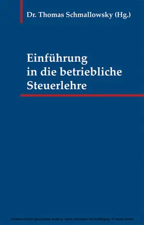 Schmallowsky |  Einführung in die betriebliche Steuerlehre | eBook | Sack Fachmedien