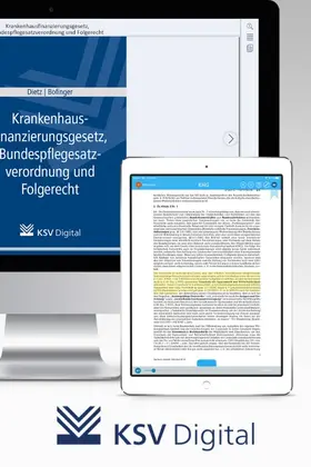  Krankenhausfinanzierungsgesetz, Bundespflegesatzverordnung und Folgerecht (digital) | Datenbank |  Sack Fachmedien