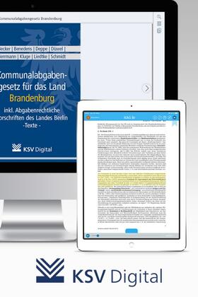 Kommunalabgabengesetz für das Land Brandenburg/Abgabenrechtliche Vorschriften des Landes Berlin -Texte - (digital) | Kommunal- und Schulverlag | Datenbank | sack.de
