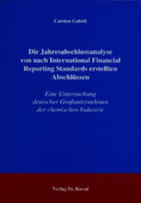 Gubelt | Die Jahresabschlussanalyse von nach International Financial Reporting Standards erstellten Abschlüssen | Buch | sack.de