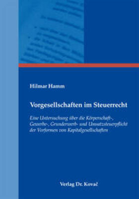 Hamm | Vorgesellschaften im Steuerrecht | Buch | sack.de