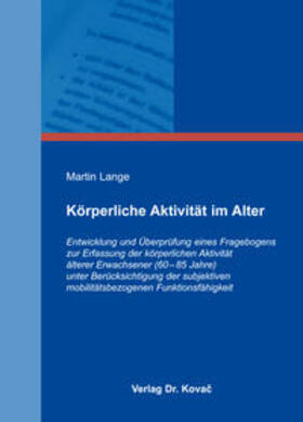 Lange | Körperliche Aktivität im Alter | Buch | 978-3-8300-8906-3 | sack.de