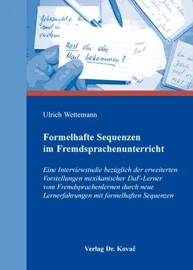Wettemann |  Formelhafte Sequenzen im Fremdsprachenunterricht | Buch |  Sack Fachmedien