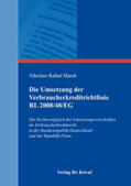 Marek |  Die Umsetzung der Verbraucherkreditrichtlinie RL 2008/48/EG | Buch |  Sack Fachmedien
