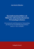 Dittschar |  Kurzinformationsblätter als Mittel des informationsbasierten Privatanlegerschutzes | Buch |  Sack Fachmedien