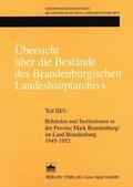 Neitmann |  Übersicht über die Bestände des Brandenburgischen Landeshauptarchivs | Buch |  Sack Fachmedien
