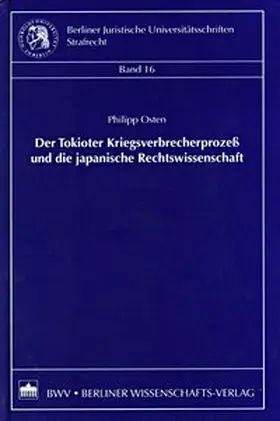 Osten |  Der Tokioter Kriegsverbrecherprozeß und die japanische Rechtswissenschaft | Buch |  Sack Fachmedien