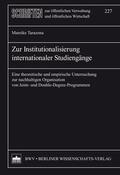 Tarazona |  Zur Institutionalisierung internationaler Studiengänge | eBook | Sack Fachmedien