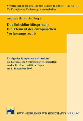 Haratsch | Das Subsidiaritätsprinzip - Ein Element des europäischen Verfassungsrechts | E-Book | sack.de