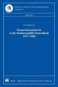 Gutfleisch |  Staatsschutzstrafrecht in der Bundesrepublik Deutschland 1951-1968 | Buch |  Sack Fachmedien