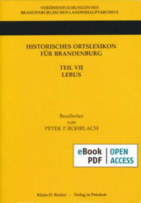 Wissenschafts-Verlag | Historisches Ortslexikon für Brandenburg | E-Book | sack.de
