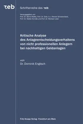 Englisch | Kritische Analyse des Anlageentscheidungsverhaltens von nicht professionellen Anlegern bei nachhaltigen Geldanlagen | Buch | 978-3-8314-0913-6 | sack.de