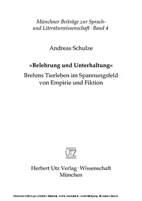 Schulze |  Belehrung und Unterhaltung | eBook | Sack Fachmedien