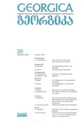 Fähnrich |  Georgica - Zeitschrift für Kultur, Sprache und Geschichte Georgiens und Kaukasiens / Jahrgang 2003, Heft 26 | Buch |  Sack Fachmedien