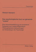 Hemann |  Das psychologische (nur) so genannte "Innere" | Buch |  Sack Fachmedien