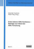 Haubrock / Rieg |  Erste Aalener KMU Konferenz - Beiträge zum Stand der KMU Forschung | Buch |  Sack Fachmedien