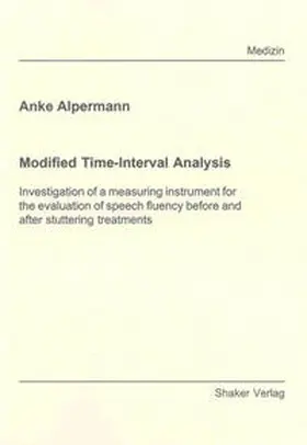 Alpermann |  Modified Time-Interval Analysis | Buch |  Sack Fachmedien