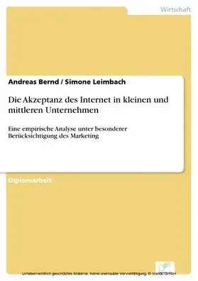 Bernd / Leimbach |  Die Akzeptanz des Internet in kleinen und mittleren Unternehmen | eBook | Sack Fachmedien