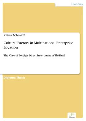 Schmidt | Cultural Factors in Multinational Enterprise Location | E-Book | sack.de