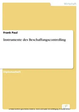 Paul |  Instrumente des Beschaffungscontrolling | eBook | Sack Fachmedien