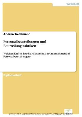 Tiedemann | Personalbeurteilungen und Beurteilungstaktiken | E-Book | sack.de