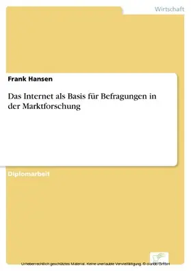 Hansen |  Das Internet als Basis für Befragungen in der Marktforschung | eBook | Sack Fachmedien
