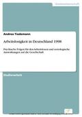 Tiedemann |  Arbeitslosigkeit in Deutschland 1998 | eBook | Sack Fachmedien